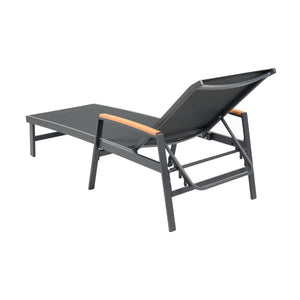 Outdoor Aluminum Adjustable Chaise Lounge Chair with Mesh Seating