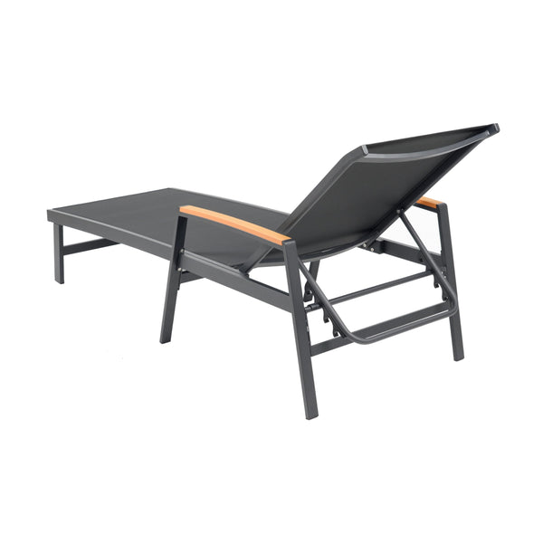Outdoor Aluminum Adjustable Chaise Lounge Chair with Mesh Seating