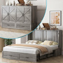 Queen Murphy Cabinet Bed with Tri-Fold Mattress
