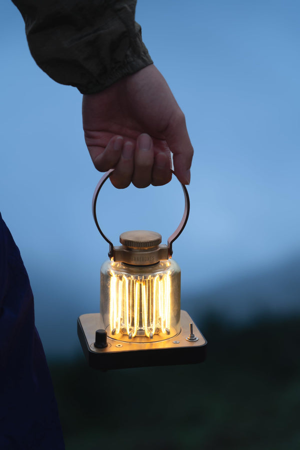Rechargeable LED Block Tower Lantern – Brass & Copper Finish
