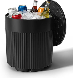 Outdoor Cooler Side Table with Removable Lid and Storage