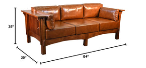 Mission Crofter Style Leather Sofa