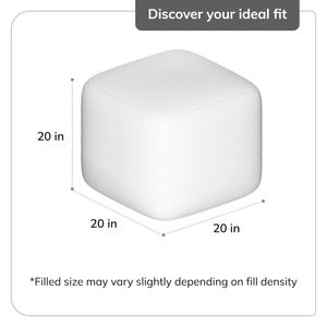 Handmade Square Pouf Ottoman | Cotton Floor Footrest & Accent Seat | 20"