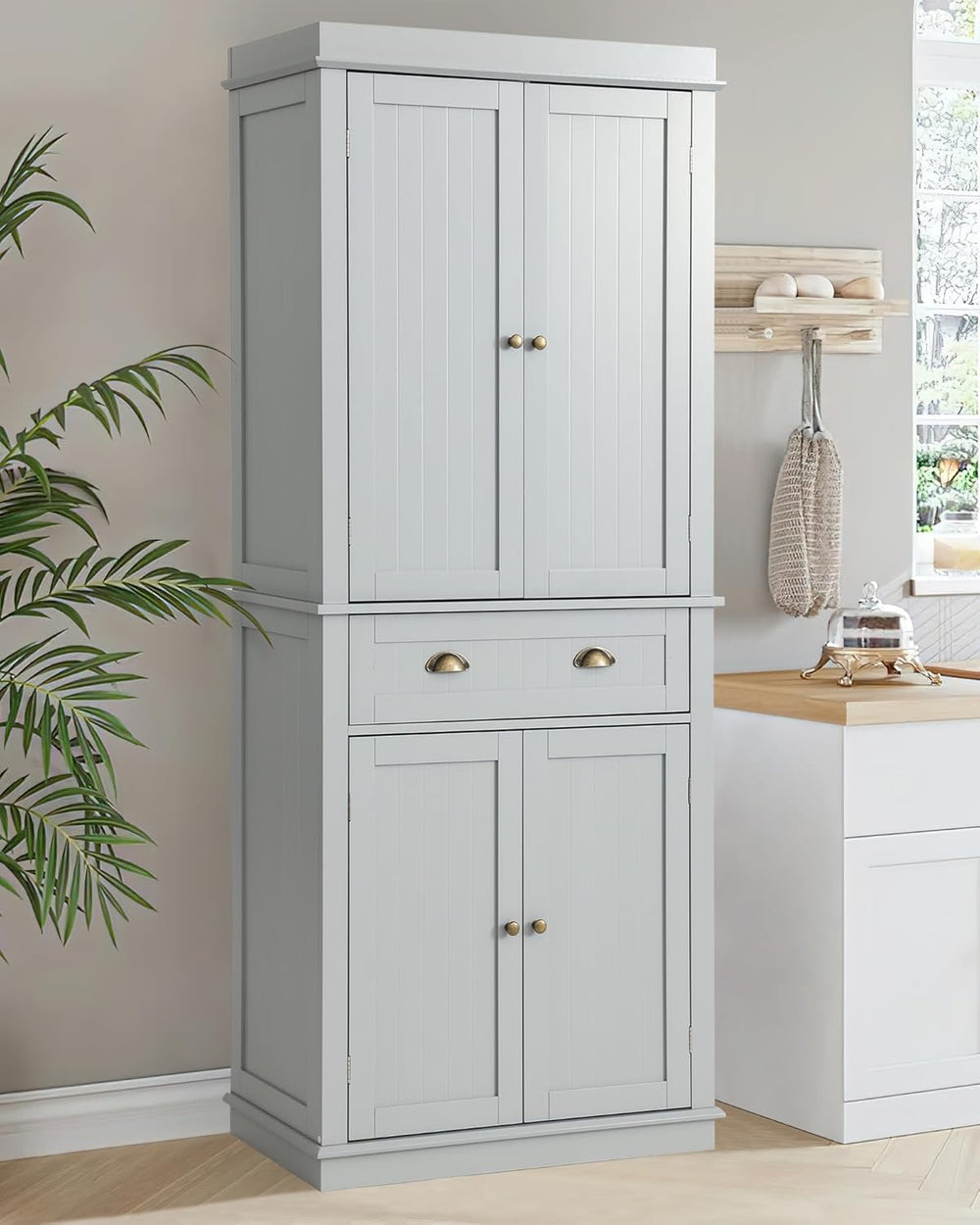 72" Kitchen Pantry Storage Cabinet with Drawer & Adjustable Shelves