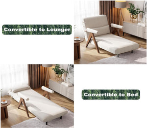 3-in-1 Convertible Sleeper Chair Sofa Bed with Adjustable Backrest
