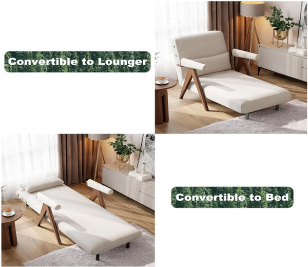 3-in-1 Convertible Sleeper Chair Sofa Bed with Adjustable Backrest