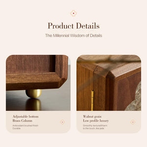 Black Walnut Wood Jewelry Box with Velvet Lining & Magnetic Closure