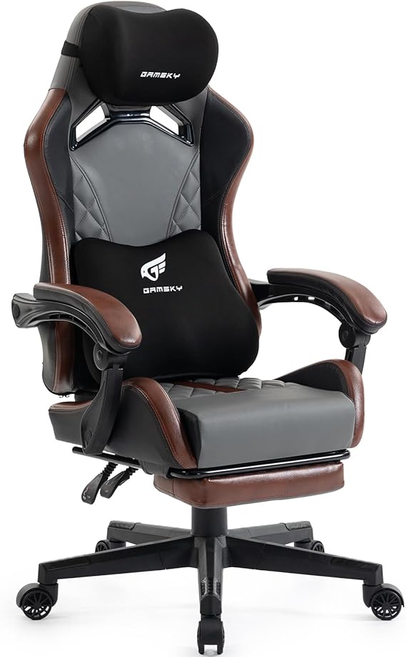 Ergonomic Gaming Chair with Footrest & Recliner