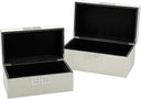 Decorative Wooden Storage Box Set with Hinged Lid — Set of 2