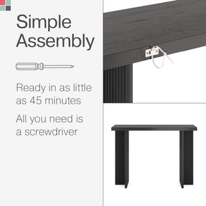 Fluted Console Table with Cross Base