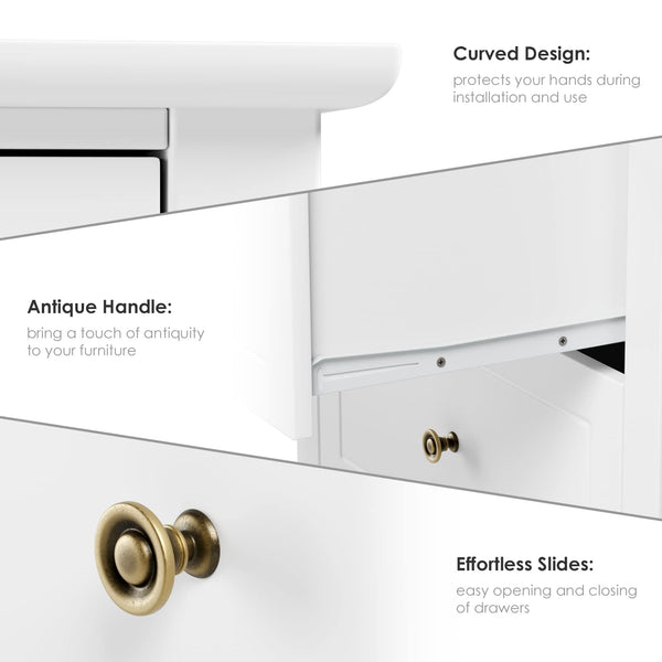4-Drawer Wood Dresser with Metal Handles — White