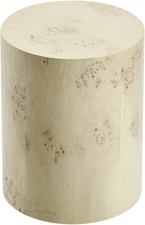 Round Burl Wood Side Table
