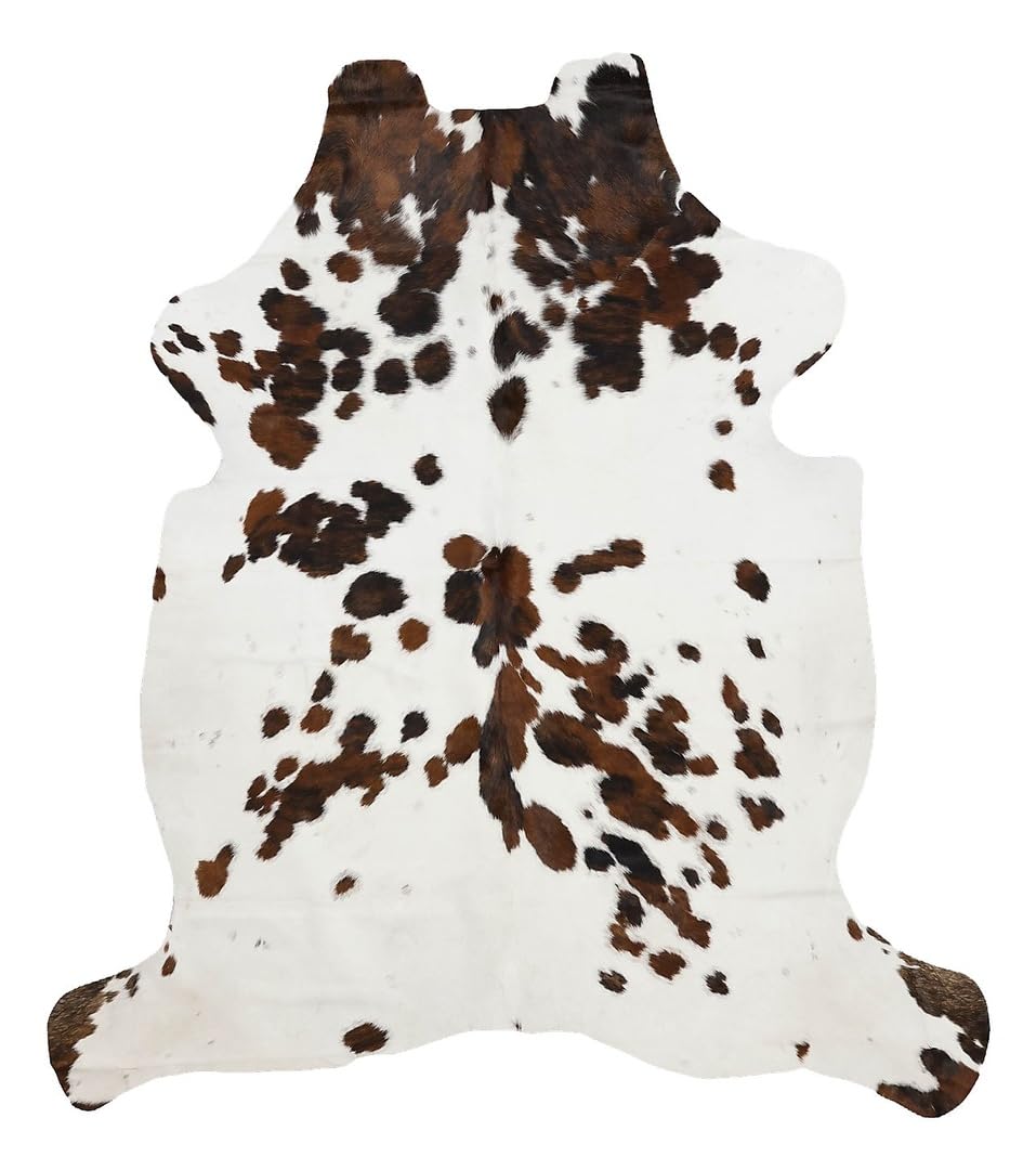 Tricolor Brazilian Cowhide Rug – XLarge Genuine Leather Area Rug