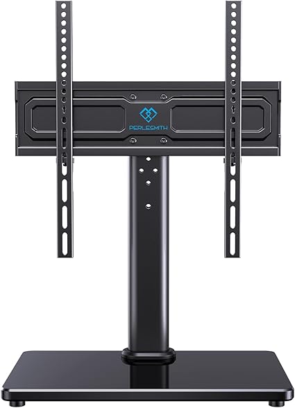 Universal Swivel TV Stand with Tempered Glass Base