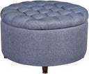 Round Storage Ottoman with Lift-Off Lid – 28 Inch