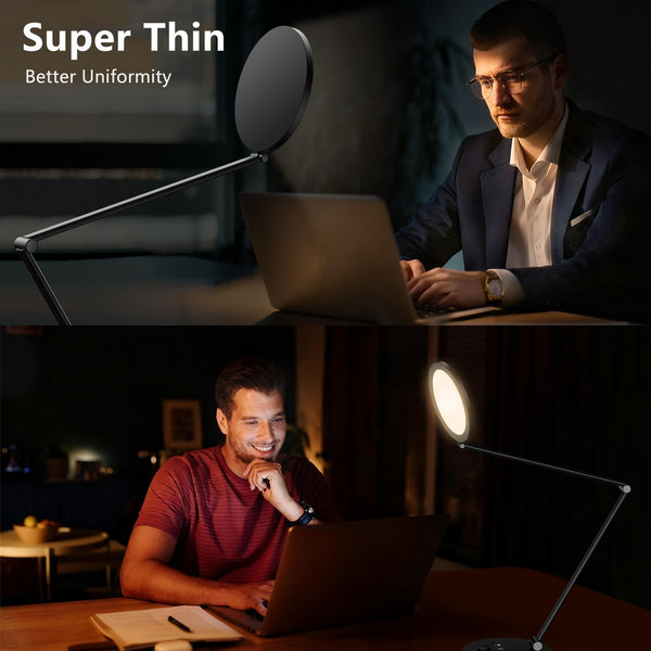 LED Desk Lamp with Swing Arm & Webcam Fill Light