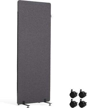 3-Panel Freestanding Room Divider with Sliding & Fixed Feet