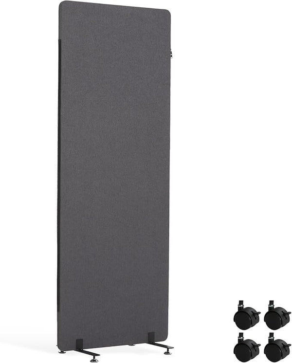 3-Panel Freestanding Room Divider with Sliding & Fixed Feet