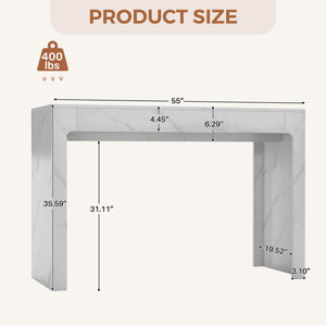55" Faux Marble Bar Table