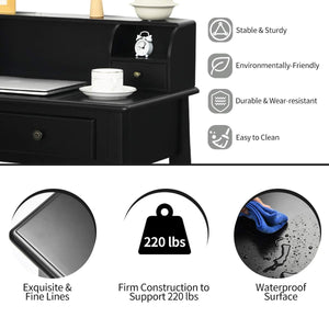 Writing Desk with 4 Drawers & Removable Floating Organizer