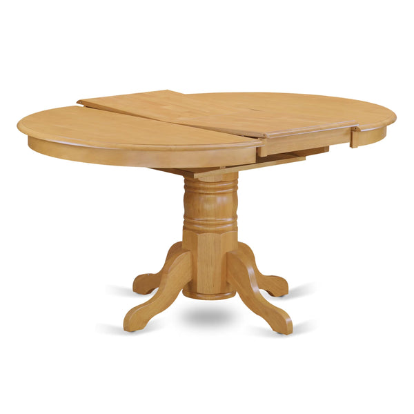 Oval Dining Table Set with Butterfly Leaf & Wood Chairs