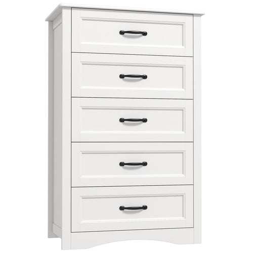 5-Drawer Wood Dresser Storage Cabinet