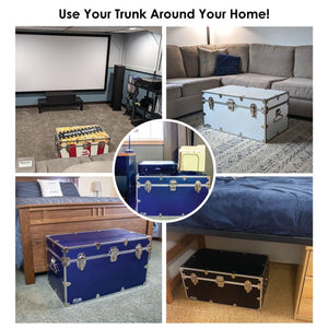 XL Steel Storage Trunk – 32 x 18 x 18.5 Inches