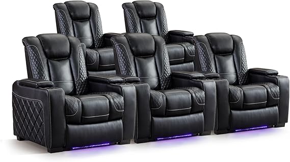 Electric Power Recliner Chair with Ambient Lighting