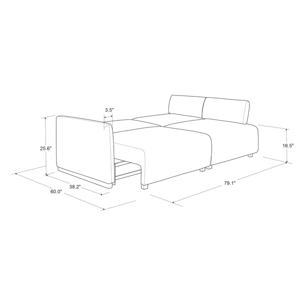 86" Convertible Sleeper Sofa – Queen Size