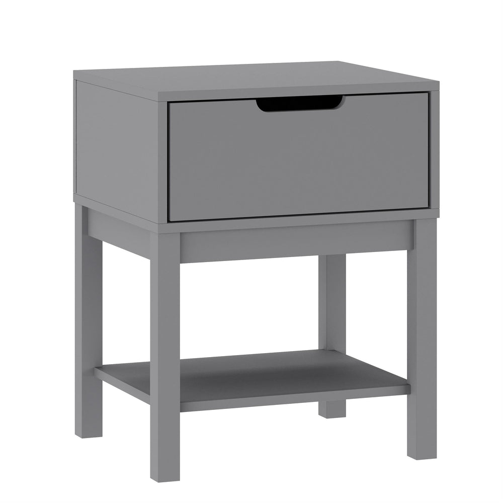 Kids Wood Nightstand with Drawer and Open Shelf