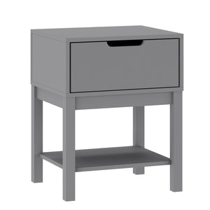Kids Wood Nightstand with Drawer and Open Shelf