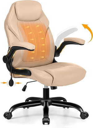 Ergonomic Office Chair with Flip-Up Arms & Adjustable Lumbar Support