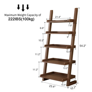 5-Tier Leaning Ladder Bookshelf