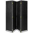 4-Panel Folding Room Divider – Woven Fiber Privacy Screen