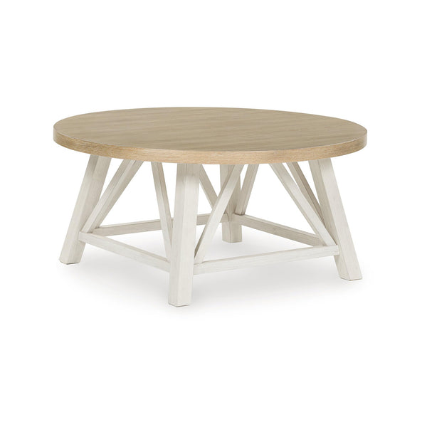 Casual Occasional Table Set of 3 – Antique White & Brown