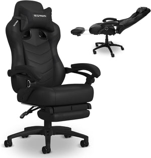 Ergonomic Gaming Chair with Footrest & Lumbar Support