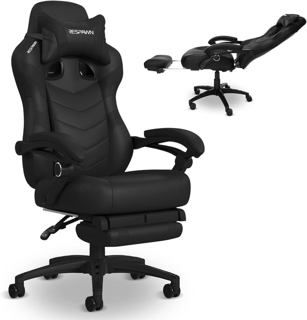 Ergonomic Gaming Chair with Footrest & Lumbar Support