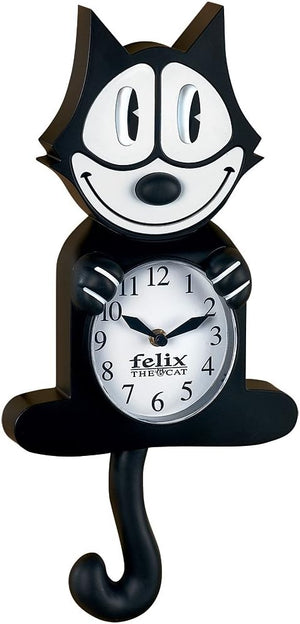 Felix the Cat 3D Motion Analog Wall Clock – 44" x 19", Rust-Proof Metal, Battery Powered