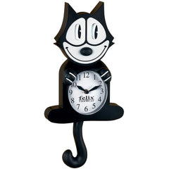 Felix the Cat 3D Motion Analog Wall Clock – 44" x 19", Rust-Proof Metal, Battery Powered