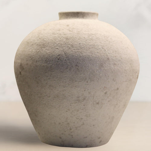 Large Round Ceramic Vase – Rustic Farmhouse Decor