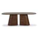 Oval Burl Wood Dining Table 87" – Seats 6, Brown