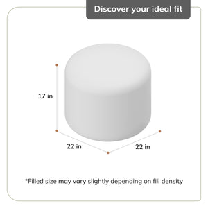 Round Pouf Ottoman Footrest – Cotton Polyester Floor Seating