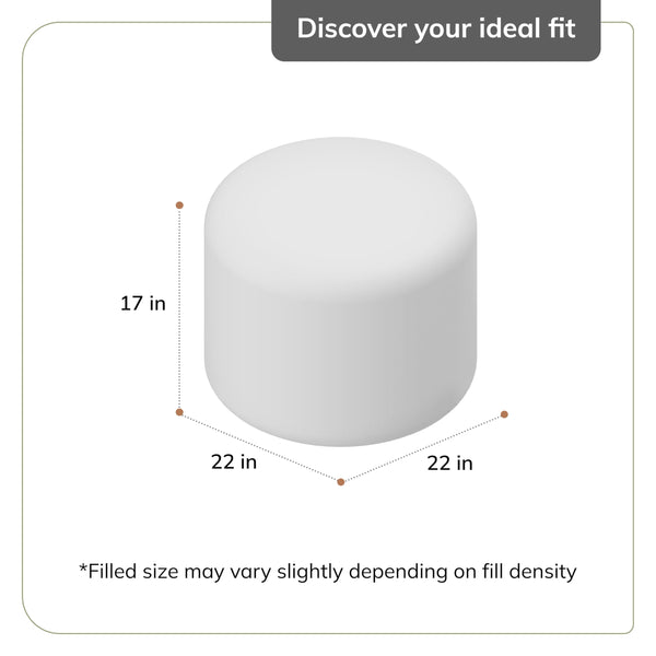 Round Pouf Ottoman Footrest – Cotton Polyester Floor Seating
