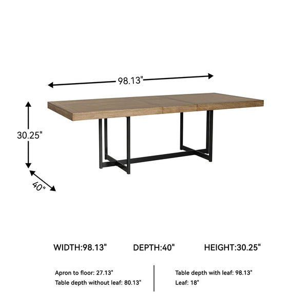 Casual Extension Dining Table with Trestle Base