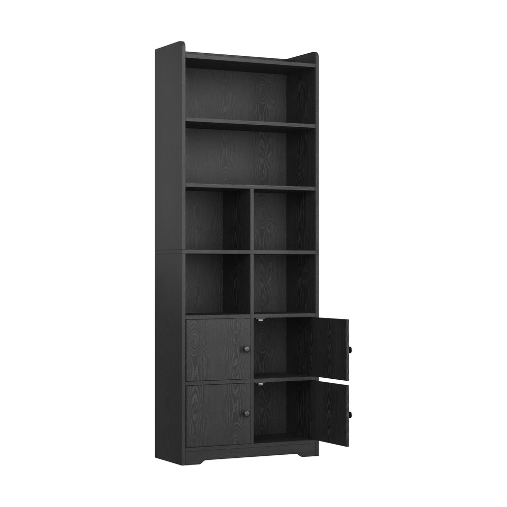 Tall Bookcase with Doors & Storage Shelves