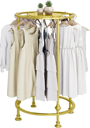Round Rotating Garment Rack with Topper