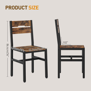 Rustic Farmhouse Dining Chairs with Metal Frame