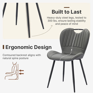 Dining Chairs Set of 4 – Faux Leather with Metal Legs