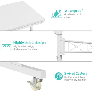 Adjustable Height Rolling Laptop Desk with Wheels