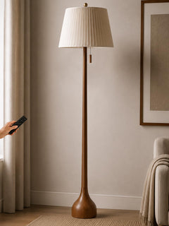 65" Mid Century Real Wood Floor Lamp with Remote